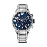 Tommy Hilfiger Reloj Analógico de Cuarzo Multifunción para Hombre con Correa de Acero Inoxidable Plateada - 1791053