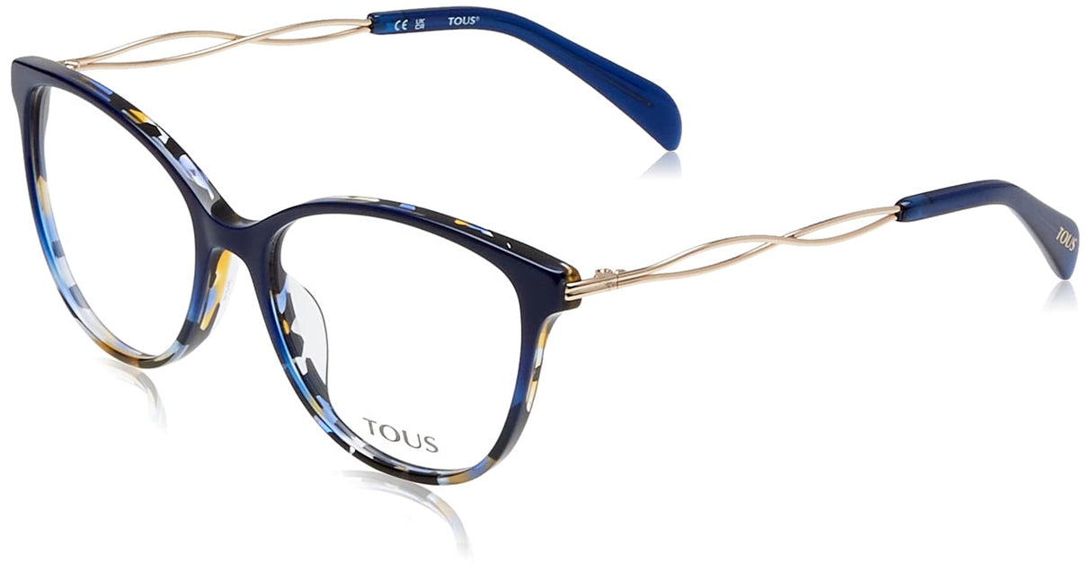 TOUS GAFAS DE VISTA VTOB72 COLOR BLUE+HAVANA+CRYSTAL PARA MUJER TALLA 54/140/16