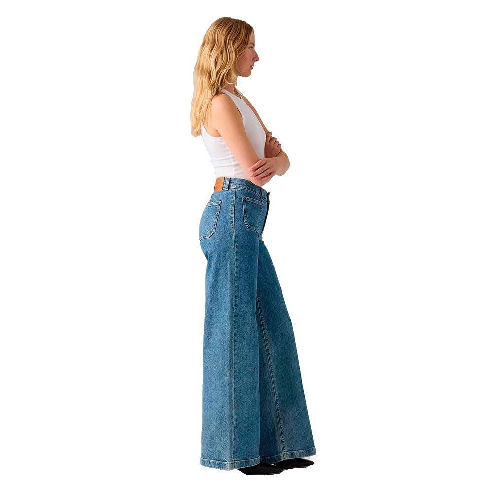 Levi's 728 Tailored HR Wide Leg Jeans, Mosey Mid Stone, 25W / 30L Mujeres