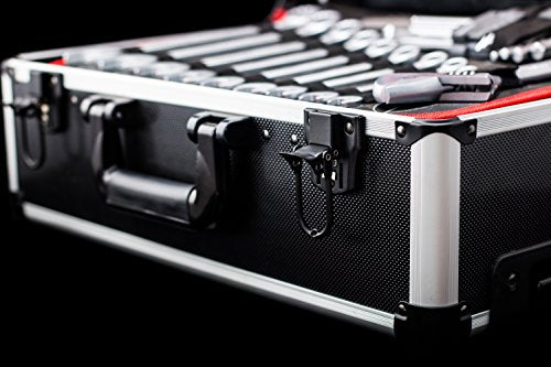 Meister Carro de Herramientas 156 piezas - Set de herramientas - Con ruedas - Asa telescópica / Caja de herramientas móvil sobre ruedas / Caja de herramientas completamente llena / 8971440