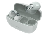JVC Auriculares Inalámbricos Bluetooth | 24h de Batería y Carga Rápida | Oido Abierto | Ligeros y Resistentes al Agua | Ideales para el Deporte con IPX4 y Control Táctil - HA-NP1T Gris
