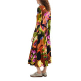 Desigual Vestido de Manga Larga para Mujer, marrón, L