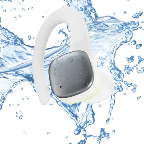 Hama | Auriculares Inalámbricos Bluetooth Deportivos (Auriculares Deportivos con hasta 7h de Música, IPX5, Micrófono Integrado) Blanco y Amarillo