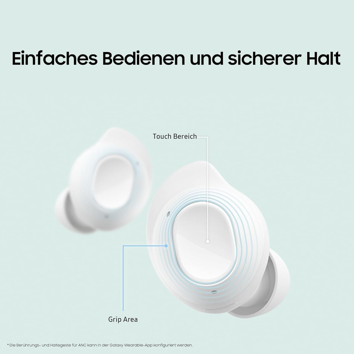 SAMSUNG Galaxy Buds FE - Auriculares inalámbricos con Bluetooth (Incluye Funda de araree Bean, cancelación Activa de Ruido (ANC), 3 micrófonos, Control táctil, Graves Profundos, con Cable de Carga,