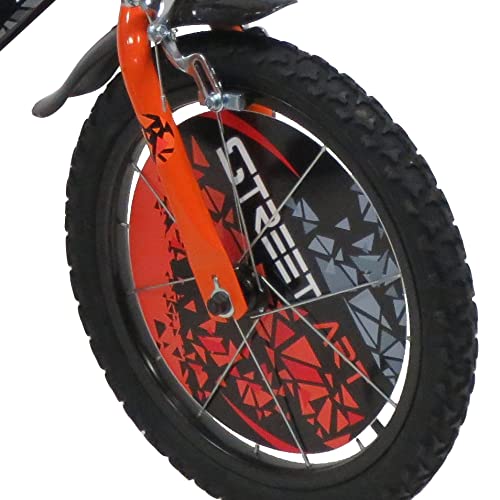 Denver Street Art Bicicleta, Bebés niños, Negro Naranja, 16" (40,64 cm)