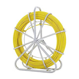 VEVOR Cinta para pescar de fibra de vidrio, 182,9 m, 8 mm, extractor de alambre para cinta de pescar, varilla para correr cables con soporte de carrete de acero, 3 cabezales de tracción