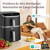 Cosori Turbo Tower Pro Smart Freidora de Aire 10.8L 2630W, Revestimiento Cerámico Seguro y Doble Cesta, Tecnología Avanzada con Motor DC y Dual Blaze, Ahorro de Energía y Más Rápida, 7 Funciones