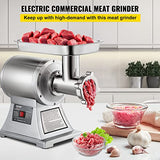 VEVOR Picadora de carne eléctrica 1100 W, capacidad 250kg/h, triturador de carne comercial, material de acero inoxidable para restaurantes supermercados tiendas de restauración rápida carnicerías