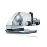 GRAEF Master M90 - Cortafiambres eléctrico, 170 W, cuchilla Ø170 mm, inclinable 30°, metálico, corte fino 0-20 mm, Made in Germany, plata