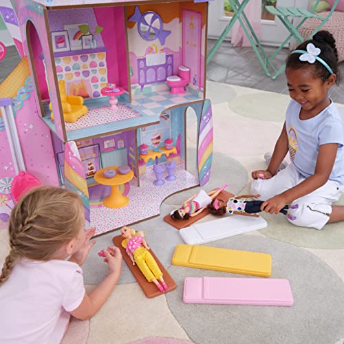 KidKraft Casa de Muñecas de Madera Castillo de Caramelo con Muebles y Accesorios, Casita con Figura de Lama Unicornio, para muñecas de 30 cm, Juguetes niños y niñas 3+ años (20242)