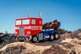Jada Transformers Converting RC Optimus Prime - Coche de Control Remoto Modelo G1 Original - 30 cm de Largo en Modo camión, pie 35 cm de Alto Convertido en Modo Autobot con Luces Sonidos y Voz