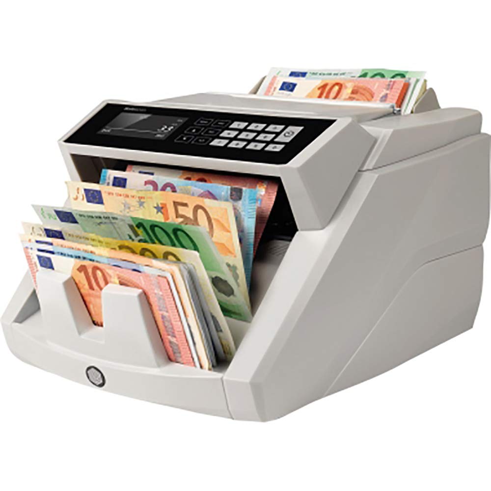 Safescan 2465-S Contadora de billetes cuenta el valor de billetes mezclados de euro - Contadora detectora de billetes falsos en 7 puntos - Máquina para contar billetes clasificados de cualquier divisa