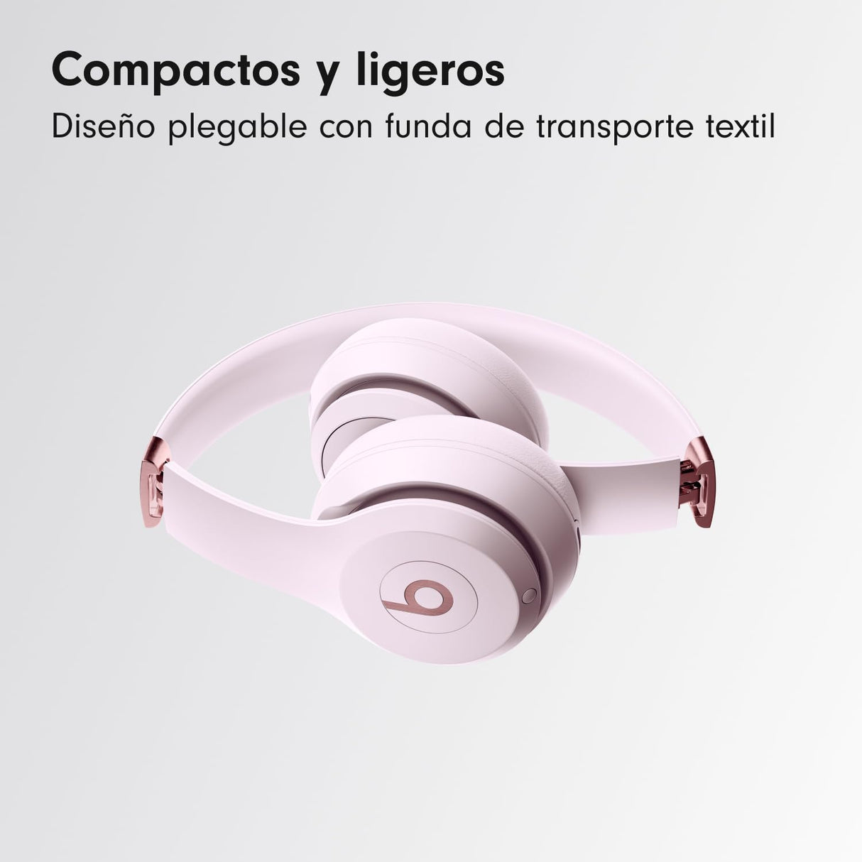 Beats Solo 4 - Auriculares Wireless Bluetooth on-Ear, compatibles con Apple y Android, con hasta 50 Horas de batería - Rosa algodón