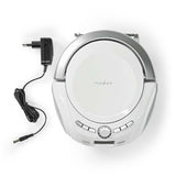 Nedis Boombox 9 W Bluetooth® Reproductor de CD/Radio F, Blanco