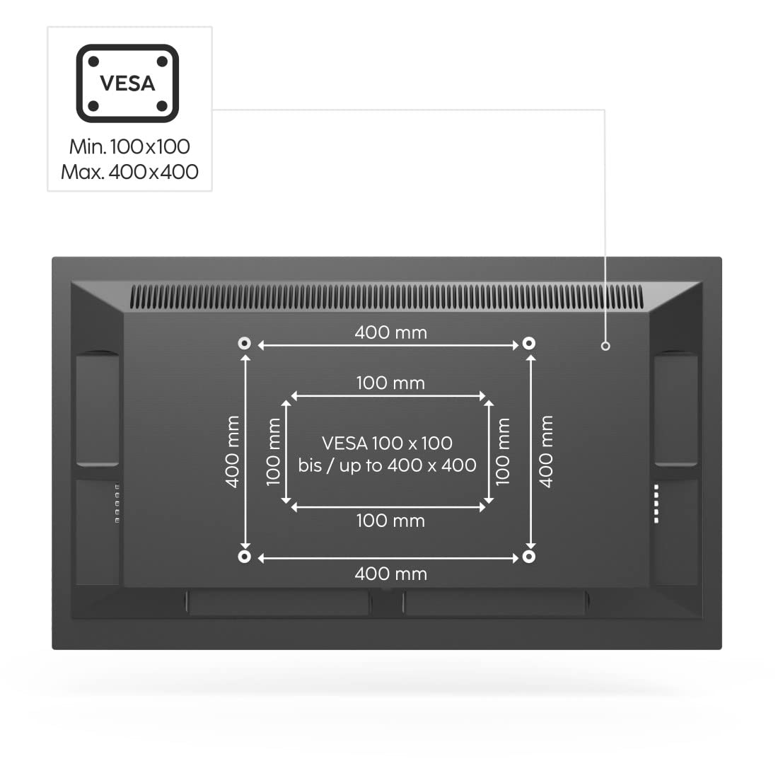 Hama | Soporte de pie para TV de 37 a 55" (Soporte de Carga máxima de 30kg, VESA de 100 x 100 hasta 400 x 400, Pantallas de hasta 140cm) Negro