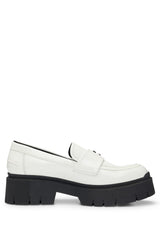 HUGO Kris_Loafer_BROF, Mocasines Planos Mujer, Natural, 36 EU