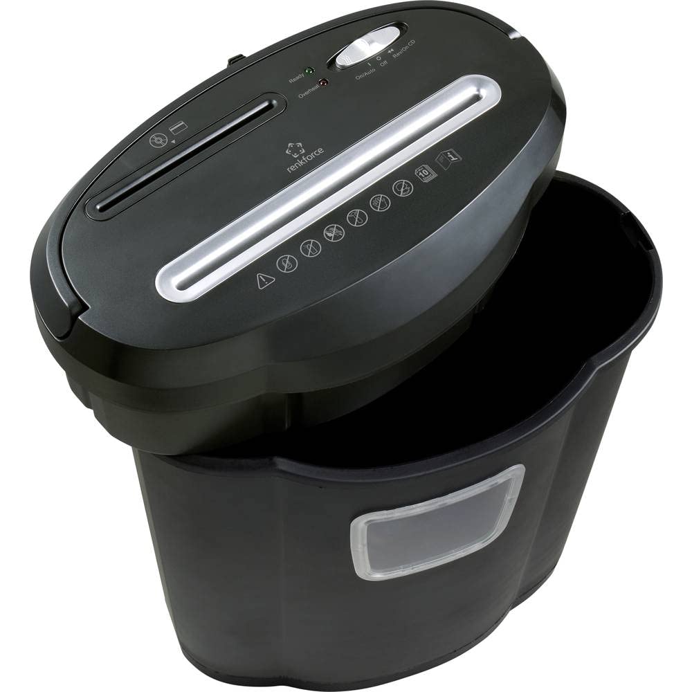 Renkforce RF-4504608-PPS-300 triturador de Papel Corte en partículas 4 x 38 mm Número de Hojas (máx.): 10 Nivel de Seguridad 4 Destruido auc, Negro