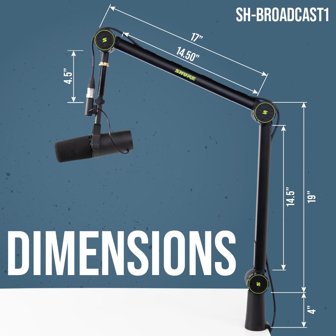 Shure by Gator - SH-BROADCAST1 - Soporte de lujo de escritorio para micrófono Shure para podcasting