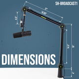 Shure by Gator - SH-BROADCAST1 - Soporte de lujo de escritorio para micrófono Shure para podcasting