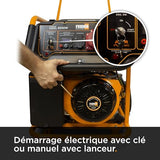 FEIDER Grupo Electrogénico Gasolina Trifásico 8500 W Tecnología AVR, Arranque Eléctrico, Motor 19 CV, Capacidad Tanque 25 L, Asa De Transporte, Kit De Ruedas Astillero – FG8500ES