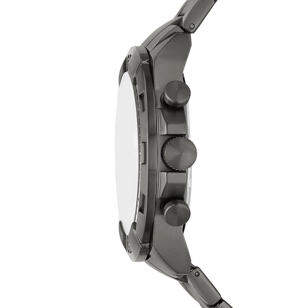 Fossil Reloj para hombre Bronson 44mm, movimiento de cuarzo cronógrafo, caja de acero inoxidable ahumado de 44mm con correa de acero inoxidable, FS5852