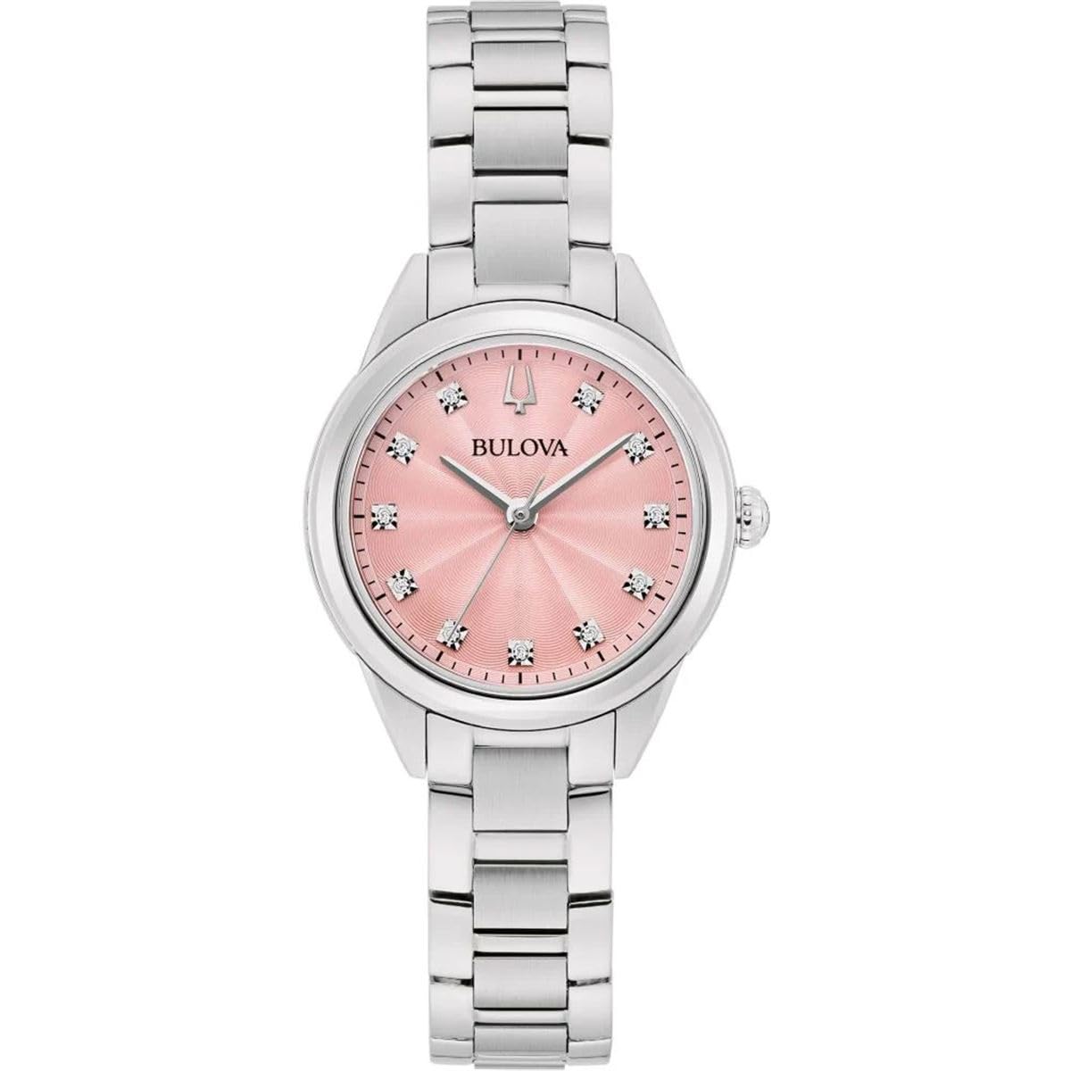 Bulova Reloj Analógico para Mujeres de Cuarzo con Correa en Acero Inoxidable 96P249