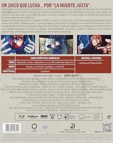 Jujutsu Kaisen Temporada 1 Parte 2 (Episodios 13 A 24) [Bluray]Coleccionista