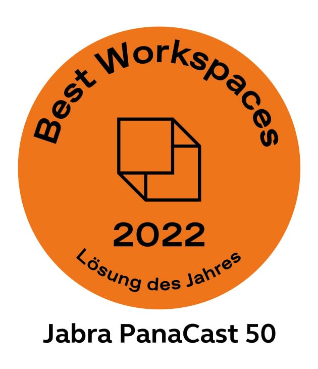 Jabra PanaCast 50 Barra de vídeo panorámico 4K, Cámara de videoconferencia para salas pequeñas y medianas, Campo de visión de 180° y 8 micrófonos, Conector UE, Negro