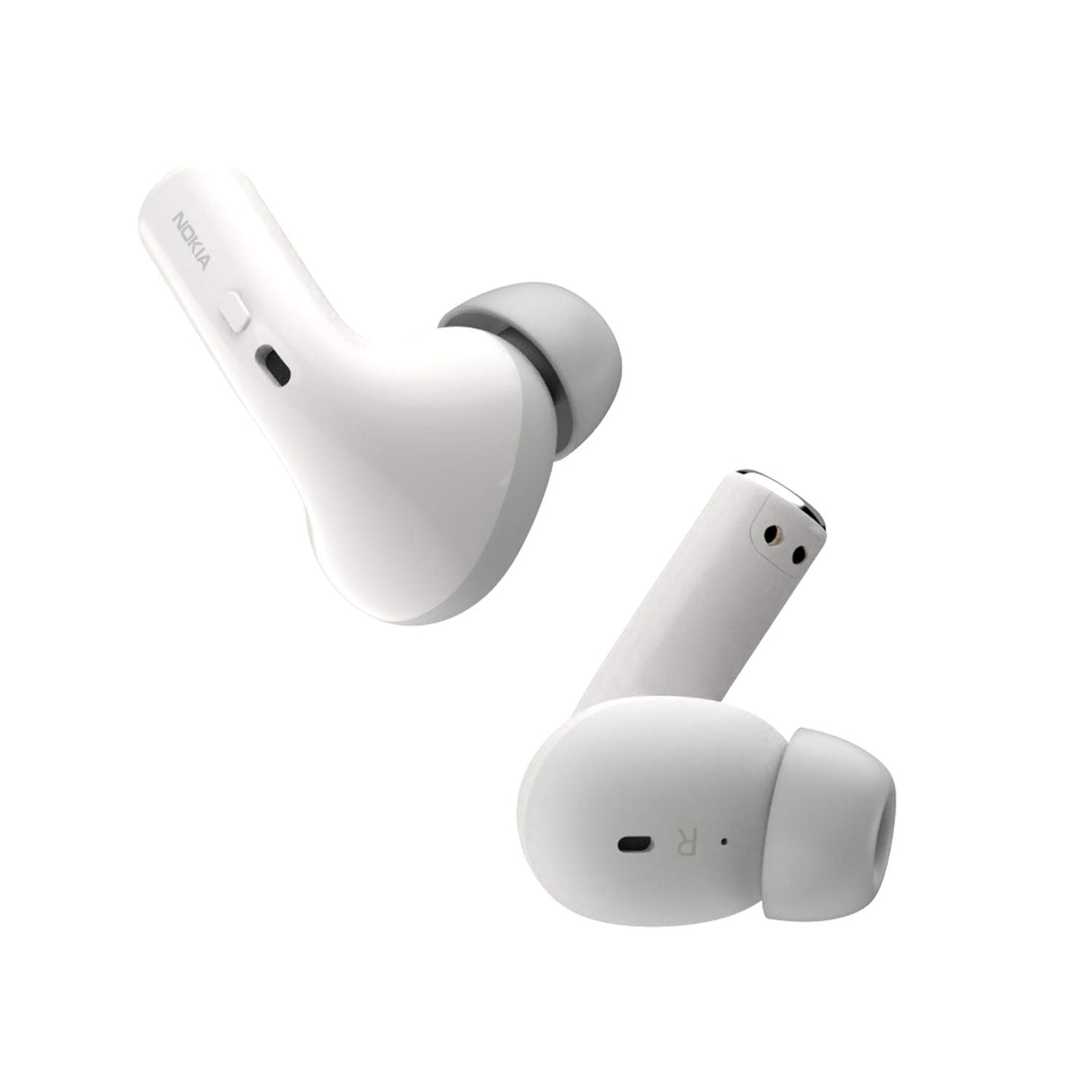 Nokia Essential True Wireless - Auriculares y Estuche portátil de Carga (IPX5 de Resistencia al Agua, reducción del Ruido, micrófono Dual y Modo Ambiente) Blanco