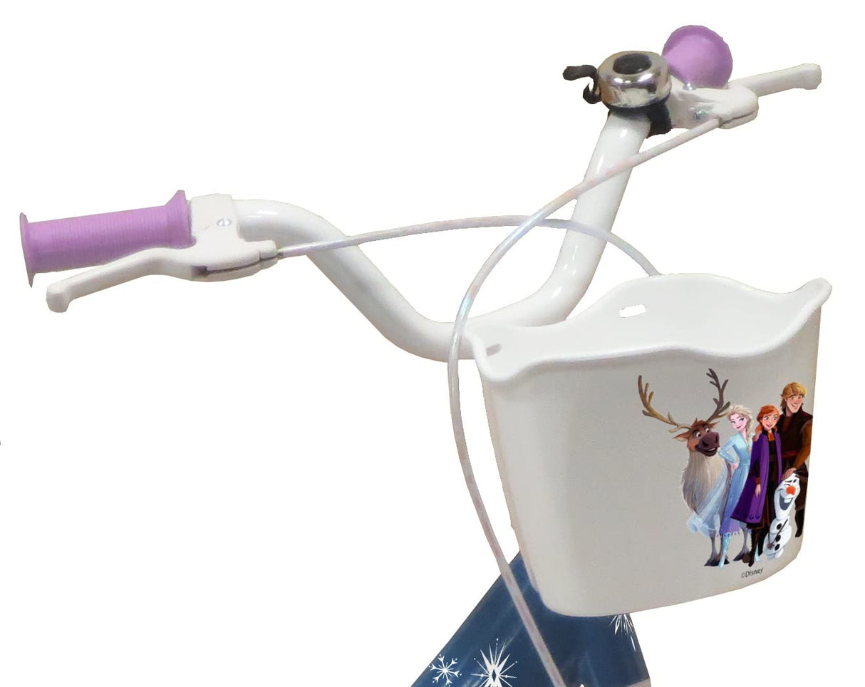 JNHCD Vélo Reine Des Neiges 16'' Fille Casque. Bicicleta de 16 Pulgadas para niños, Frozen y Casco, Azul y Blanco