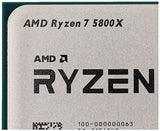 AMD Ryzen 7 5800X Procesador (8 núcleos/16 threads, 105W DTP, Socket AM4, 36 MB Caché, Reloj de aumento máx. hasta 4,7Ghz, no cooler)