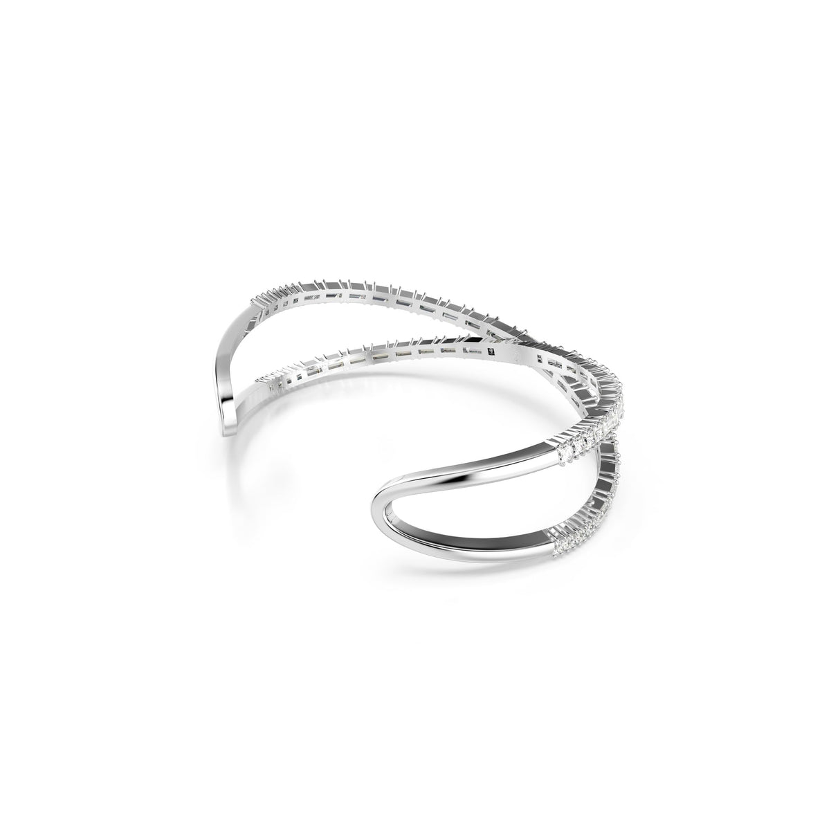 Swarovski Brazalete Hyperbola, Símbolo del infinito, Blanco, Baño de rodio, L