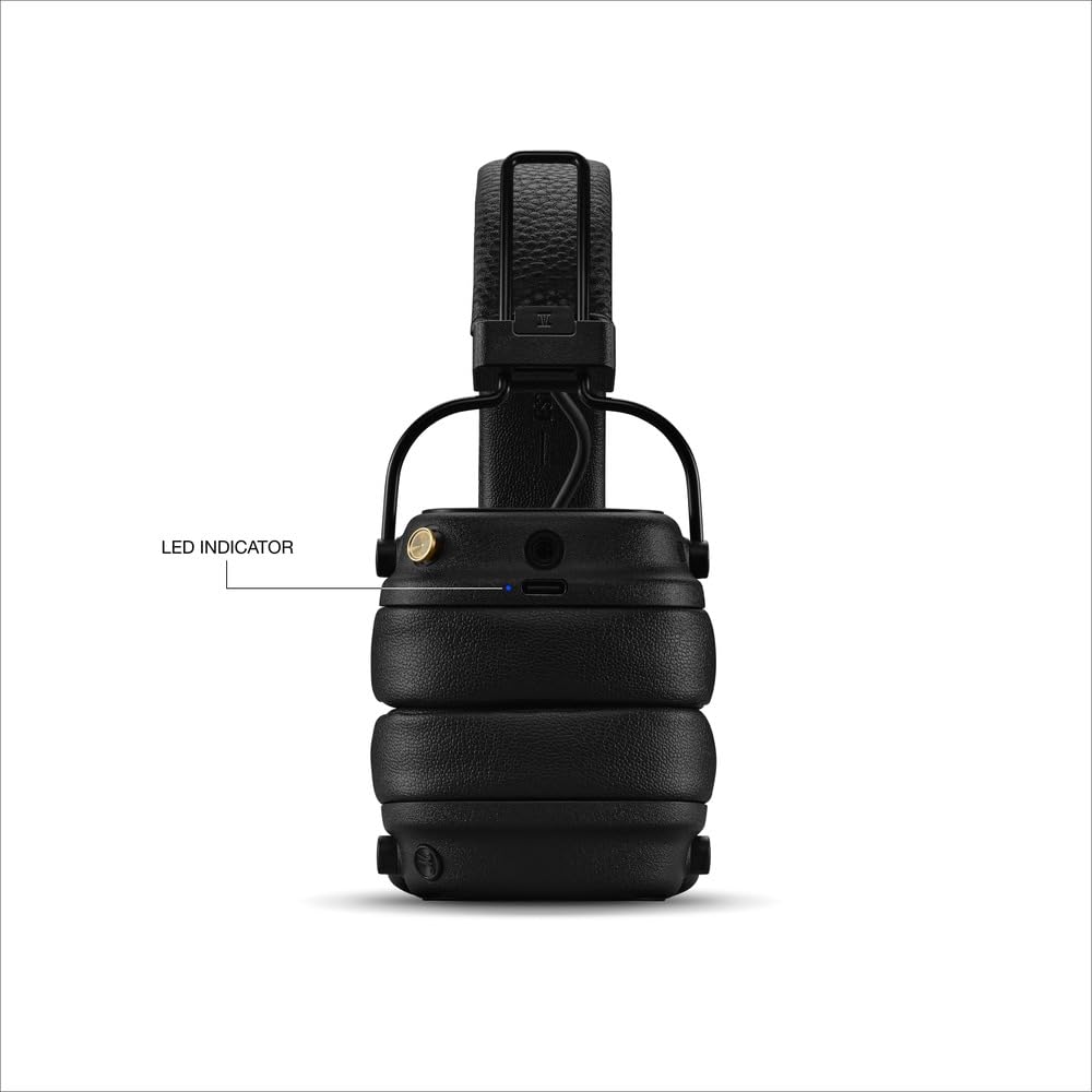 Marshall Major V Auriculares Inalámbricos Bluetooth, 100 Horas de Reproducción - Negro