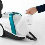 Polti Vaporetto Smart 100 T, Limpiador a Vapor con Caldera de Alta Presión de 4 Bares, Potencia Máxima 1500 W, Autonomía Ilimitada y Recarga Continua, 9 Accesorios Incluidos, Blanco y Turquesa
