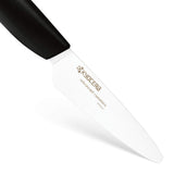 Kyocera Juego de 3 cuchillos, Cuchillo para pelar 7.5 cm, Cuchillo tomate 12.5 cm, Cuchillo Santoku 16 cm, hoja de cerámica de circonio afilada, afilada a mano, ligera, no corrosiva
