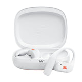 JBL Endurance Zone Auriculares Deportivos inalámbricos Abiertos True Wireless, diseño ergonómico de Gancho, OpenSound, 32 h de autonomía, Resistencia IP68, Google Finder, Blanco