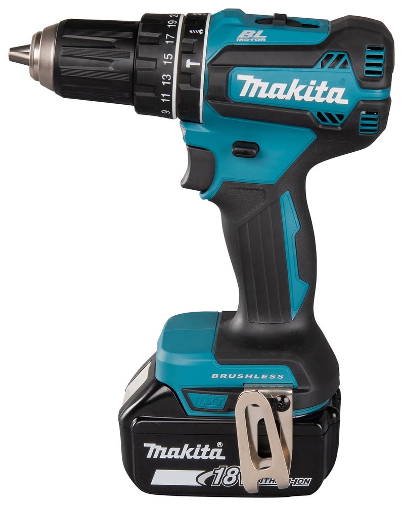 Makita DHP485RFJ-Atornillador de batería 18V 2x3.0AH, Azul, Size