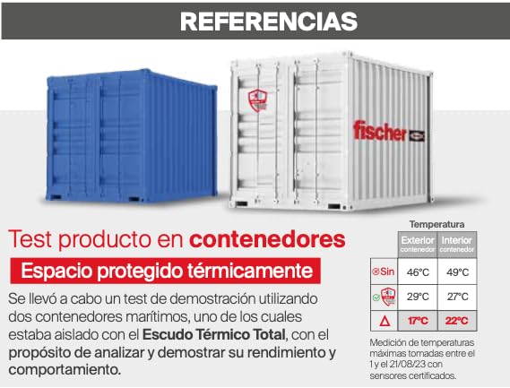 fischer - Escudo Térmico Total, Aislante Térmico Reflexivo Exterior e Interior | Impermeabilizante | Antihumedad | Anticondensación | Antimoho para Pared, Techo, Tejado, Fachada o Habitación (18 L)
