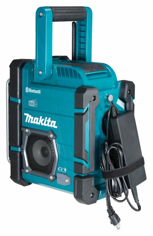 Makita DMR112 Battery Operated Construction Site Radio 7.2 V - 18 V with Dab+ and Bluetooth (Without Battery, Without Charger), Turquoise