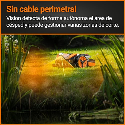 WORX Vision WR208E.1 Robot cortacésped a batería 20V 800m2 de Superficie de Corte sin Cable perimetral