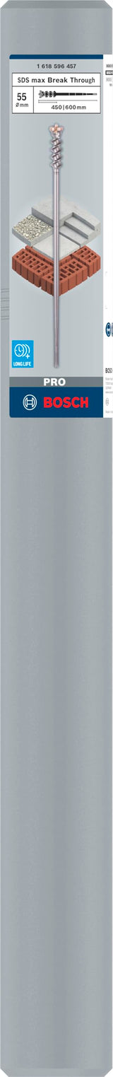Bosch Professional Broca para martillo perforador SDS max-9 Break Through (para hormigón, Ø 55 mm, accesorio para martillo perforador)