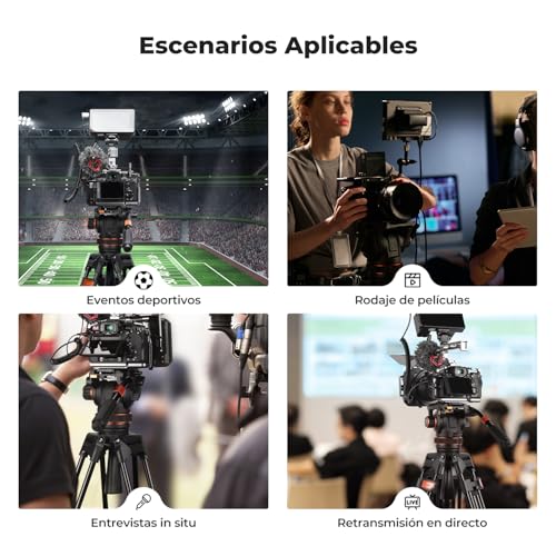 K&F CONCEPT 75"/ 191cm Trípode Video VA3+BV60, Trípode de Aleación de Aluminio Resistente con 360° Cabezal de Fluido, Compatible con Canon Nikon Sony y Otras, Carga hasta 22lb/10kg