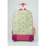 MILAN® Mochila con ruedas 6 cremalleras (25 l) serie especial Frutikis, verde y naranja