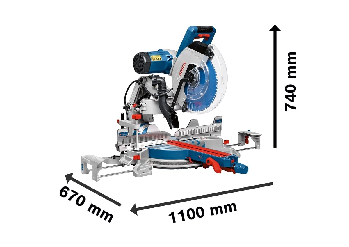 Bosch Professional GCM 12 GDL - Ingletadora telescópica (2000 W, Ø disco 305 mm, Soft Start, brazo deslizante, láser doble)