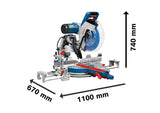 Bosch Professional GCM 12 GDL - Ingletadora telescópica (2000 W, Ø disco 305 mm, Soft Start, brazo deslizante, láser doble)