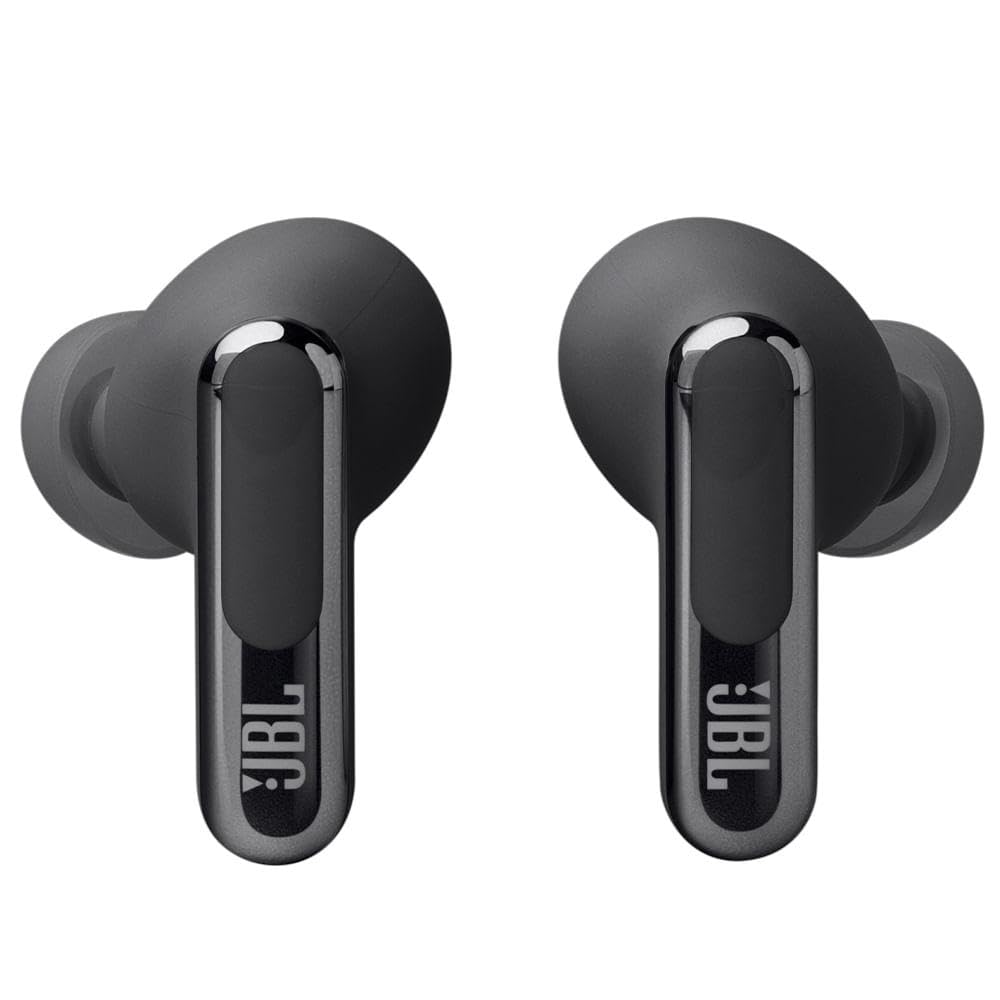 JBL Live Beam 3 Auriculares inalambricos de botón con almohadillas,True Wireless con cancelación de ruido adaptable, hasta 48 horas de reproducción, Bluetooth, audio de alta resolución, negro