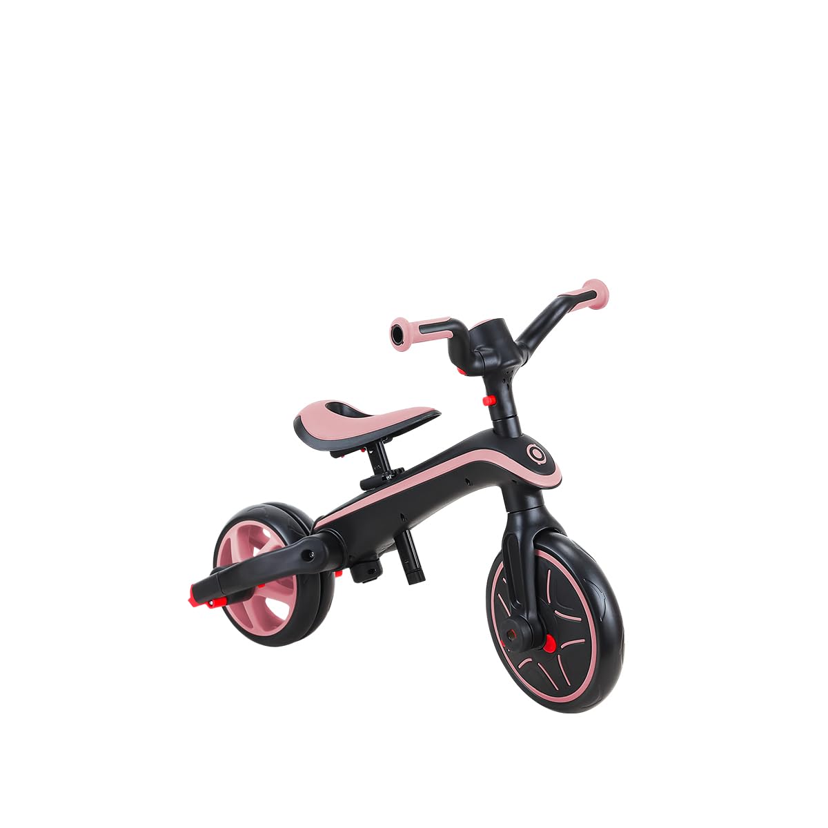 Globber Tricycle Explorer 4 en 1 - Triciclo Plegable y escalable en draisiana para niños de 10 Meses a 5 años - Pastel Rose