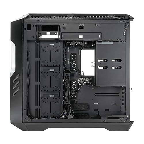 Cooler Master HAF 700 EVO Caja PC - Full Tower, Admite E-ATX, 5 Fans Preinstalados, Soportes de Radiador Giratorios, High-Airflow Cooling, Display LCD Real-Time, Aspas ARGB Edge-Lit