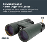 Celestron 71332 Nature DX de 8 x 42 mm Prismáticos con Lente Multicapa, Cristal de Prisma BaK-4 y Funda de Transporte, Verde