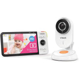 VTech - BM818 - Wide View HD Video Baby Monitor - 5 Inch Ultra Flat HD Display - Night Light and Lullabies 720p - Version ES White